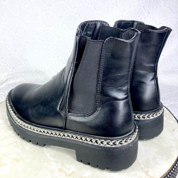 ASOS Truffle Collection Chunky Chelsea Boots Sz 7 Wide Black Retro Y2K Booties - Picture 9 of 15